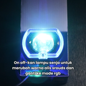 Lampu Depan Shinagawa Ala Ala Billed Biled Pnp Semua Motor Angle Eyes RGB 3.5 Inch Black Edition 9 - 80V