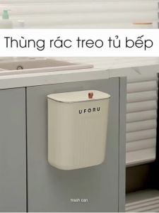 Thùng Rác Treo Tủ Bếp Thùng Rác Dán Tường Nhà Bếp Nhà Vệ Sinh Có Nắp Đậy Tiện Dụng Dung Tích 7L 9L