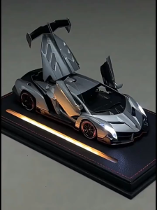 Car model dust box 1/24 car model scene display Diecast Car Display Case Organizer with Parking Lot Scene With lights