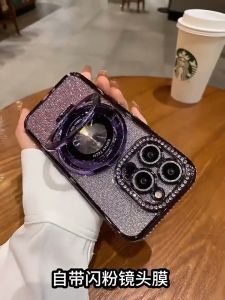 🇹🇭🔥รุ่นหรูหราTOP1🔥เคสไอโฟน 17 แม่เหล็กยึดโทรศัพท์กลิตเตอร์สุดหรู ติดเพชรหรูหรา สำหรับเคสโทรศัพท์ iPhone17 16 15 14 13 12 11 Pro Pro Max ฝาครอบแม่เหล็กชาร์จไร้สาย