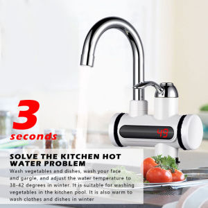 Vòi Nước Nóng Điện Không Bình Tức Thì 220V 3 Giây Có Đèn LED Hiển Thị Kỹ Thuật Số Vòi Làm Nóng Nhanh Cho Nhà Bếp Máy Nước Nóng