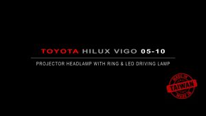 Toyota Hilux Vigo 05-09 Black Projector Head Lamp w Ring & LED Left & Right [1 Pair]