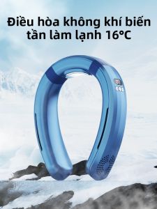 Quạt Cổ Lồng Không Cánh Cầm Tay 2023 Quạt Không Khí Điều Hòa Không Khí Kiểu Tai Nghe Cầm Tay USB Màu Trơn Phổ Thông Mùa Hè