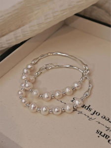 Pure Silver Pearl Freshwater Half Chain Bracelet for Women Elegant Luxury Minimalist Beaded Wrist Jewelry Korean Style