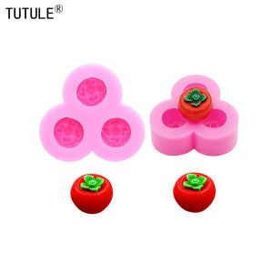 403 Persimmons Tomatoes silicone mold for DIY hair clips hair ties resin jewelry and chocolate cake and dessert decorations mold