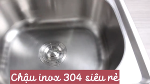 Chậu rửa chén bát 1 hộc inoxvòibộ xả 75*40*75cm