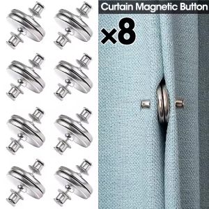 Polocat 8/4Pair Metal Magnet for Curtains Strong Magnetic Button Clip Holder Detachable Curtain Fix Fastener Window Curtain Close