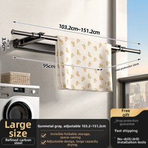 TIANDIYU | Fixed Invisible Telescopic Wall Mounted Clothes Drying Rack