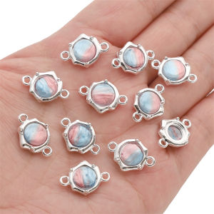 1PC Colorful Cat Eye Stone Alloy Charms Pendant For Handmade Bracelet Necklace Keychain DIY Craft Jewelry Making Accessories