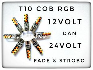 SEPASANG LAMPU SENJA KOTA T10 12V/24V NYALA RGB (WARNA WARNI) FADE STROBO MOTOR MOBIL BUS TRUK