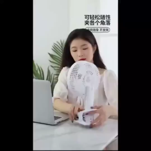 Portable Clip Fan Adjustable Head Rechargeable USB Mini Desk Fan Silent Strong Wind / Kipas Klip Mudah Alih USB