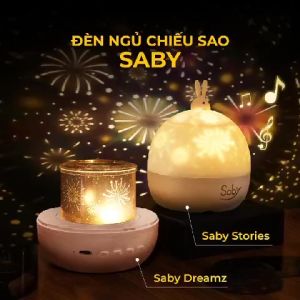 Đèn ngủ chiếu sao Saby hình LỄ HỘI phát nhạc loa bluetooth đèn chiếu trần 3D pin sạc xoay 360 độ BH 12 tháng