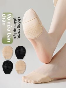 JINGCHI | Tất nữ cotton nguyên chất mỏng mùa hè chống trượt vô hình chuyên dụng cho giày cao gót tất bốn ngón phong cách đơn giản mùa hè 2025