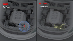 【AdPower】Patented Performance Sticker for Air Cleaner Box - Car Static Suppression Sheet - Improve Throttle Response & Low-End Torque - Optimize Air Flow to Engine - Easy to Install - 2-Year Maintenance Free - For Gasoline Diesel Hybrid - Made in Japan