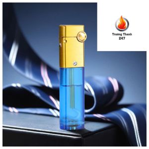 (shop bán sỉ) Bật lửa xăng đá XF-FG201 trong suốt lửa cổ điển
