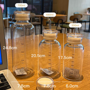 Heat Resistant Large Capacity Portable Transparent Glass Cup