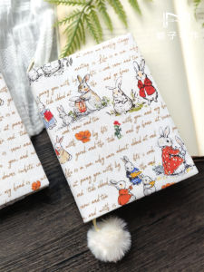 สมุดบันทึกหนาแบบพับได้ A5A6 ปกหนังสไตล์ย้อนยุค สมุดบันทึกประจำวัน ของขวัญ เรียกว่า Rabbit Rabbit ที่เล่นบทบาท