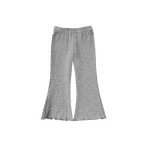 Yoehyaul Summer Casual Cotton Blend Leggings for Girls with Bell Bottoms Elastic Waist Pure Color Long Trousers Comfortable Fit