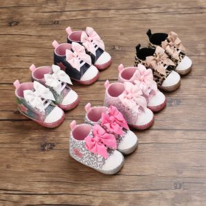 Pink Fashion Baby Shoes Non-slip Cloth Bottom Baptism Shoes Girls Elegant Casual Flat Shoes Baby First Walking Shoes Newborn Princess Shoes