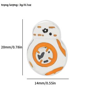 Bandai | Trâm Cài Áo Men BB8 Dễ Thương Ghim Kim Loại Phụ Kiện Thời Trang Huy Hiệu Robot Đặc Biệt Quà Tặng Dành Cho Người Hâm Mộ Và Bạn Bè Star Wars