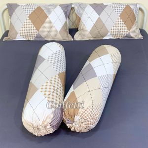 Sprei Kaos Confetti Karet Keliling + Sarung Bantal Guling Katun Motif Westwood