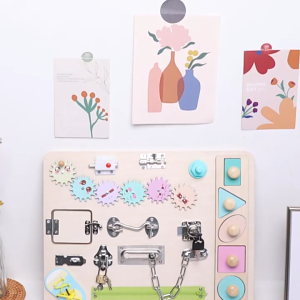 SG Stock - Montessori Toys Early Educational Wooden Educational Toys For Toddlers Durable & safe wooden busy board Locks and latches board Keep toddlers Busy for Long Hour Transport Flight Distract Toddles Playing Time