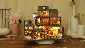 Mô hình đồ chơi trí tuệ sáng tạo DIY Nhà búp bê thủ công tự làm lấy bằng gỗ phong cách kiến trúc Nhật Bản Nhã Tuyền Đình