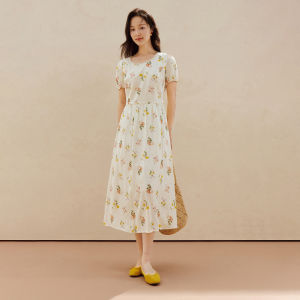 INMAN | Floral Print Belted A-line Summer Dress