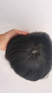 Tse Mens Wig Patch Biological Scalp Hair Patch Pu Hair Patch Real Human Hair Top Hair Patch