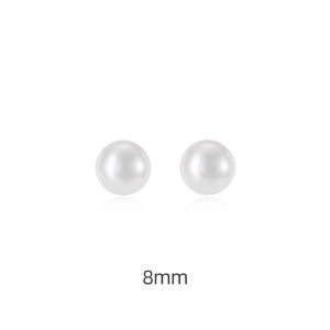 925 Silver Needle French Flat round Pearl Stud Earrings Women Luxury Personality High-End Feeling Ear Jewelry Fashion Accessories