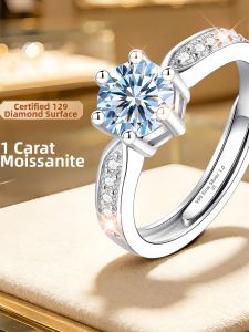 East Beauty | Silver 990 Moissanite Diamond Ring