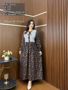 MIDI DRES BARU// MIDI DRES LENGAN BALON