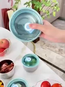 JETTING | Stainless Steel Food Container Fresh Keeping Bowl Sealed Lid Crisper Lunch Meal Prep Storage Fridge Kitchen Set Round Bowl[J]