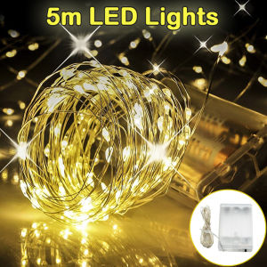 Lampu Raya 5M 50 LED Light Strip Fairy Lights Battery Operated Light Room Curtain Party Festive Wedding Hari Raya Decoration