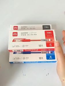 deli | Deli 6600ES Neutral Gel Pen Refill Đen Đỏ Xanh Mực 0.5mm Đầu Đạn Chất Nền Nước Văn Phòng Chữ Ký Carbon Bút Viết Mượt Mà