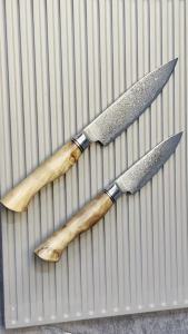 6PCS Steak Knife Set Ultra Sharp Blade 67 Layers Damascus Steel Ergonomic Sycamore Wood Handle Smooth Meat Cutting Knives Premiu