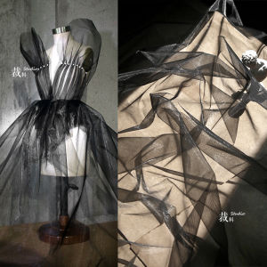 Glass Organza Dress Fabric Mesh Skirt Material Transparent Glowing Mobile Phone Photography Clothing Material Europe And America Style