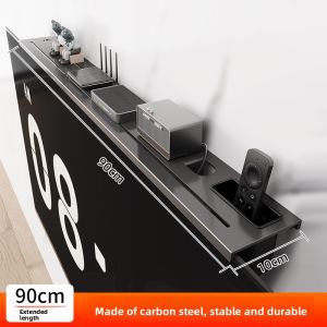 Invisible TV Box Shelf Living Room Monitor Router Placement Bracket Metal Material No Drilling Required Home Furniture Storage Rack