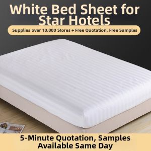 Cotton White Satin Stripes Bed Skirt