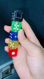 ไฟแช็คลูกเต๋า ไฟแช็คเติมแก๊ส หัวพ่นแก๊ส1 หัว แบบเติมแก๊ส มีไฟLED