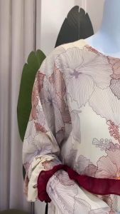 SAKURA Gamis Muslim Jumbo Kekinian Bahan Rayon Diamon Tebal Busui Model Rampel Motif Bunga Baju - Katun Rayon, Lingkar Dada 105, Panjang Baju 117 (ALL SIZE) - Tali Belakang, Renda - Warna Pilihan - Qinnara Fashion & Beauty Offecial