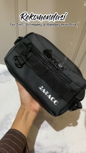 Tas selempang Slingbag Pria Wanita Anti Air Clucth waterproof dengan Desain Modern dan Tahan Air Bahan Bimo Tebal Tahan Lama Desain Modern Hitam