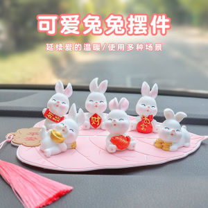 Creative Car Dashboard Decorations Rabbit Automobile Interior Accessories Vehicle Mounted Bunny Center Console Ornaments
