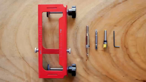 Bisofice Door Hinge Jig Lock Installation Kit Hole Drilling Set Aluminum Alloy Router Template Mortising 2.5-5in Square 1/4in 5/8in Radius for Knob Deadbolt