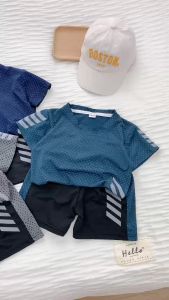 Bộ cộc thể thao tay cho bé Bộ Dấu Cộng chất cotton thông hơi cho bé Trai mặc hè cao cấp 7 đến 28kg