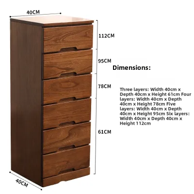 Narrow Gap Solid Wood Storage Cabinet Drawer Type Five-Drawer Bedroom Nightstand Underbed Organizer Japanese Style Furniture