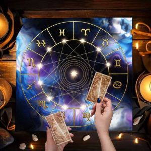 Chòm Sao VIKAMA Các Hành Tinh Mô Hình Sao Hình Học Bàn Thờ Khăn Trải Bàn Thẻ Tarot Thảm Chống Thấm Nước Có Thể Giặt Bằng Máy Chiêm Tinh Học Lễ Bói Toán