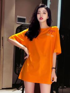 SUSHOUWANGE | Orange Short Sleeve Loose T-shirt