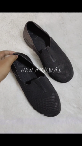 YUMEIDA Sapatu Slip On Karet Pria Dewasa - Sepatu Kerja Warna Hitam