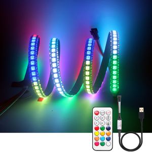 Seville USB 5V WS2812B 5m/Roll 60 leds/m White PCB IP30 5050RGB Individually Addressable Smart led pixel strip light